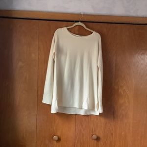 Cream colored boat neck cashmere sweater
